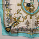 HERMES Carre 90 Scarf Silk Light Blue Auth 191431-8