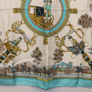 HERMES Carre 90 Scarf Silk Light Blue Auth 191431-9