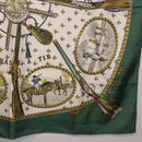 HERMES Carre 90 Scarf Silk Green Auth 191434-10