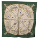HERMES Carre 90 Scarf Silk Green Auth 191434-14