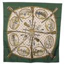 HERMES Carre 90 Scarf Silk Green Auth 191434-1