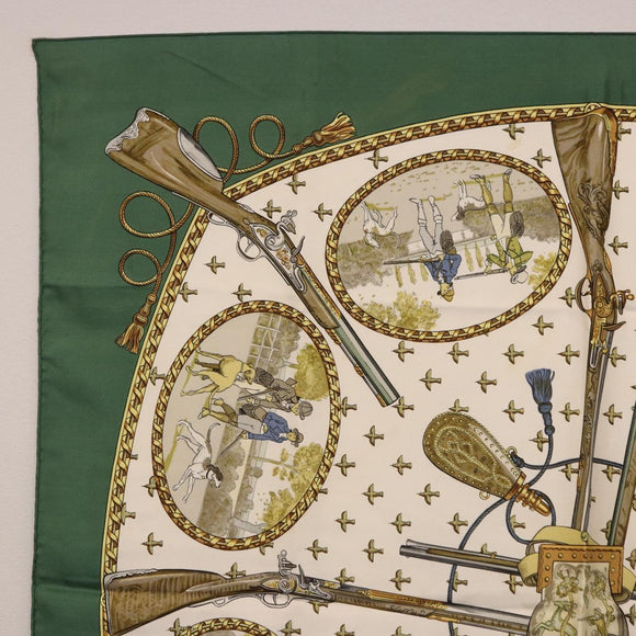HERMES Carre 90 Scarf Silk Green Auth 191434