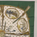 HERMES Carre 90 Scarf Silk Green Auth 191434-4