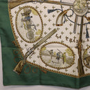 HERMES Carre 90 Scarf Silk Green Auth 191434-8