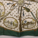 HERMES Carre 90 Scarf Silk Green Auth 191434-9