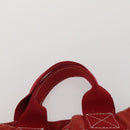 HERMES Hand Bag Canvas 2 Set Red Navy Auth 191436-14