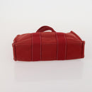 HERMES Hand Bag Canvas 2 Set Red Navy Auth 191436-15