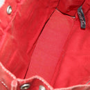 HERMES Hand Bag Canvas 2 Set Red Navy Auth 191436-17