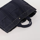 HERMES Hand Bag Canvas 2 Set Red Navy Auth 191436-5