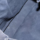 HERMES Fourre Tout MM Hand Bag Canvas 5 Set Navy Black Auth 191437-11