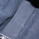 HERMES Fourre Tout MM Hand Bag Canvas 5 Set Navy Black Auth 191437-6