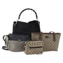 GUCCI GG Supreme Micro GG Supreme Bamboo Bag PVC Nylon 4 Set Navy Auth 191439-1