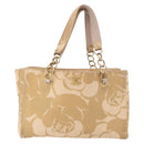CHANEL Chain Shoulder Tote Bag Raffia Beige Gold CC Auth 191448V-13