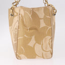 CHANEL Chain Shoulder Tote Bag Raffia Beige Gold CC Auth 191448V-4