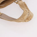 CHANEL Chain Shoulder Tote Bag Raffia Beige Gold CC Auth 191448V-7