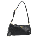 PRADA Accessory Pouch Leather Black Gold Auth 191449SAV-1