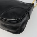 PRADA Accessory Pouch Leather Black Gold Auth 191449SAV-15