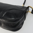 PRADA Accessory Pouch Leather Black Gold Auth 191449SAV-17