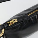 PRADA Accessory Pouch Leather Black Gold Auth 191449SAV-20