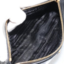 PRADA Accessory Pouch Leather Black Gold Auth 191449SAV-9