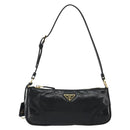 PRADA Accessory Pouch Leather Black Gold Auth 191449SAV-13