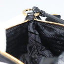 PRADA Accessory Pouch Leather Black Gold Auth 191449SAV-23