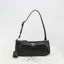PRADA Accessory Pouch Leather Black Gold Auth 191449SAV-12