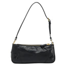 PRADA Accessory Pouch Leather Black Gold Auth 191449SAV-2