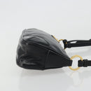 PRADA Accessory Pouch Leather Black Gold Auth 191449SAV-3