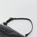PRADA Accessory Pouch Leather Black Gold Auth 191449SAV-14