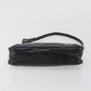 PRADA Accessory Pouch Leather Black Gold Auth 191449SAV-5