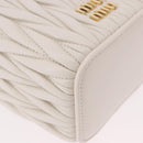 Miu Miu Matelasse Micro Bag Vanity Shoulder Bag Leather White Gold Auth 191450SM-8