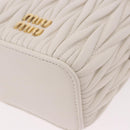 Miu Miu Matelasse Micro Bag Vanity Shoulder Bag Leather White Gold Auth 191450SM-15