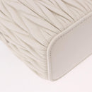 Miu Miu Matelasse Micro Bag Vanity Shoulder Bag Leather White Gold Auth 191450SM-16