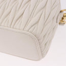 Miu Miu Matelasse Micro Bag Vanity Shoulder Bag Leather White Gold Auth 191450SM-17