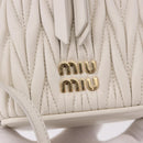 Miu Miu Matelasse Micro Bag Vanity Shoulder Bag Leather White Gold Auth 191450SM-19