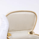Miu Miu Matelasse Micro Bag Vanity Shoulder Bag Leather White Gold Auth 191450SM-9