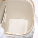 Miu Miu Matelasse Micro Bag Vanity Shoulder Bag Leather White Gold Auth 191450SM-21