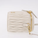 Miu Miu Matelasse Micro Bag Vanity Shoulder Bag Leather White Gold Auth 191450SM-3
