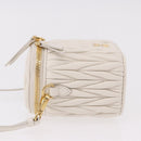 Miu Miu Matelasse Micro Bag Vanity Shoulder Bag Leather White Gold Auth 191450SM-4
