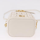 Miu Miu Matelasse Micro Bag Vanity Shoulder Bag Leather White Gold Auth 191450SM-5