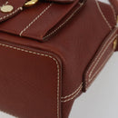 CELINE Shoulder Bag Leather Brown Gold Auth 191452V-10
