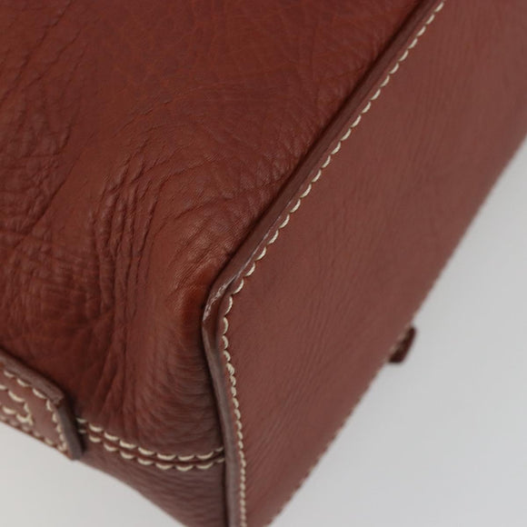 CELINE Shoulder Bag Leather Brown Gold Auth 191452V