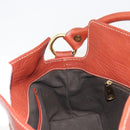 CELINE Shoulder Bag Leather Brown Gold Auth 191452V-20