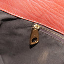 CELINE Shoulder Bag Leather Brown Gold Auth 191452V-21