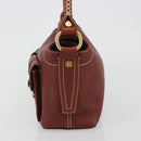 CELINE Shoulder Bag Leather Brown Gold Auth 191452V-4