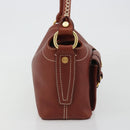 CELINE Shoulder Bag Leather Brown Gold Auth 191452V-5