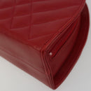 CHANEL Matelasse Chain Shoulder Bag Lamb Skin Red Gold CC Auth 191454V-10