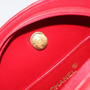 CHANEL Matelasse Chain Shoulder Bag Lamb Skin Red Gold CC Auth 191454V-15