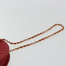 CHANEL Matelasse Chain Shoulder Bag Lamb Skin Red Gold CC Auth 191454V-8